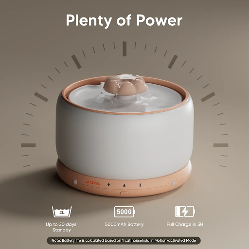 wopet wireless ceramic pet water fountain for cats and dogs
